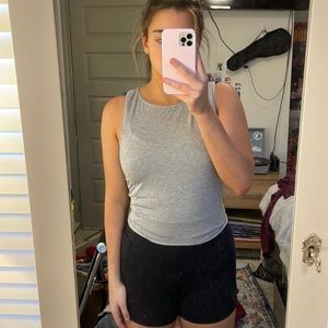 Lulu Lemon Gray Cross Back Tie Up Tank Top